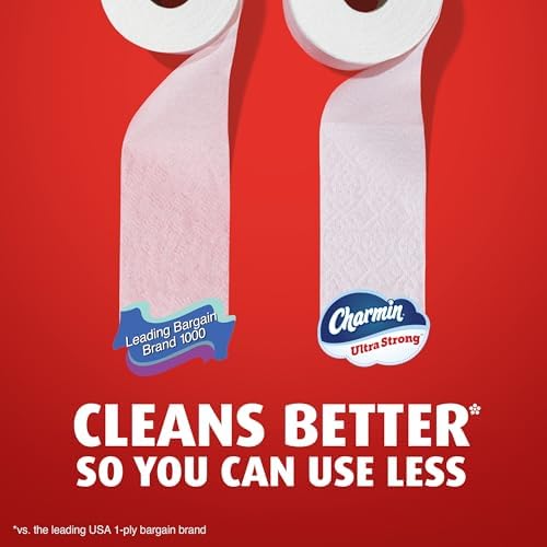 Charmin Toilet Paper Ultra Strong, 12 Mega Rolls = 48 Regular Rolls, 2-ply Bath Tissue