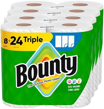 Bounty Select-A-Size Paper Towels, White, 8 Triple Rolls = 24 Regular Roll