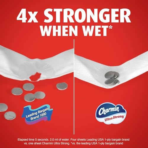Charmin Ultra Strong Toilet Paper, 6 Mega = 24 Regular Rolls, 2-Ply, White