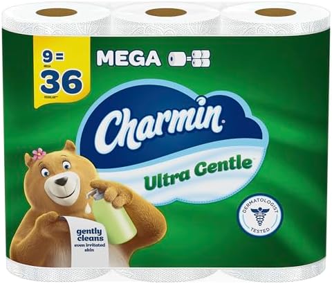 Charmin Ultra Gentle Toilet Paper, 9 Mega Rolls, 231 Sheets Per Roll