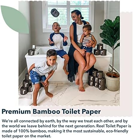 Reel Premium 3-Ply Bamboo Toilet Paper - 24 Rolls, 300 Sheets per Roll
