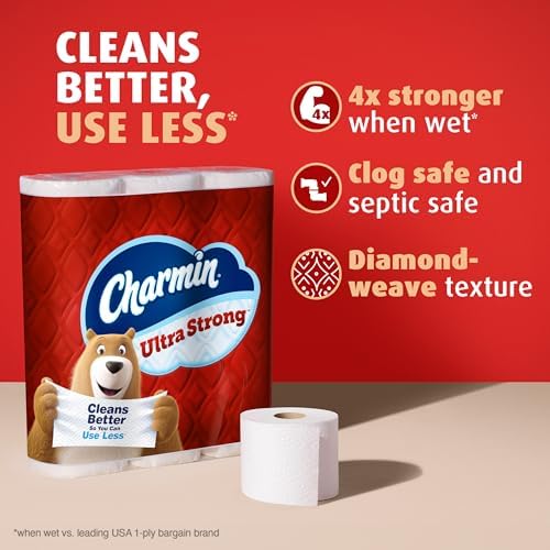 Charmin Toilet Paper Ultra Strong, 12 Mega Rolls = 48 Regular Rolls, 2-ply Bath Tissue
