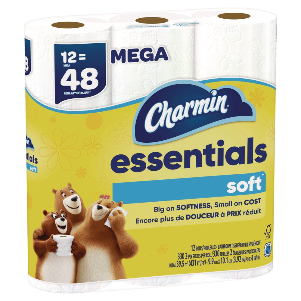 Essentials Soft 2-Ply Septic Safe Bathroom Tissue - White (4/Carton)