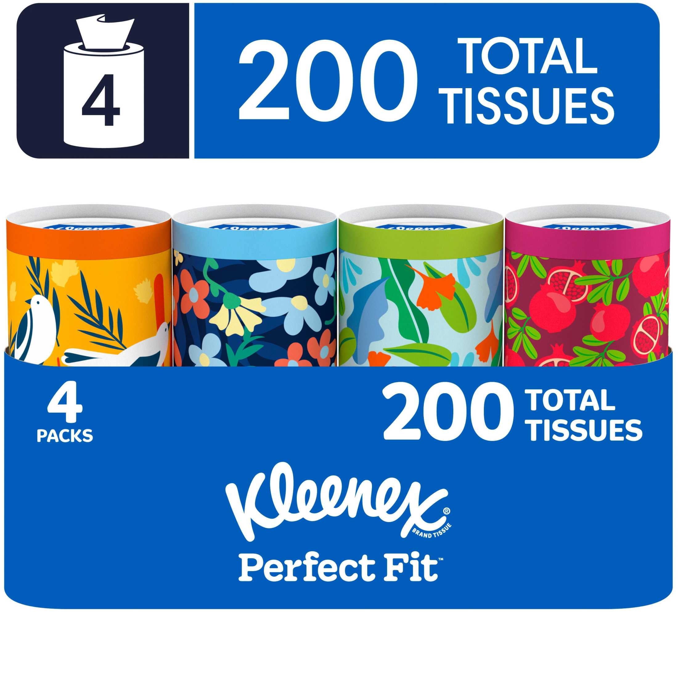 Kleenex Perfect Fit Facial Tissues, 2 Canister Boxes, 50 Tissues per Box, 2-Ply