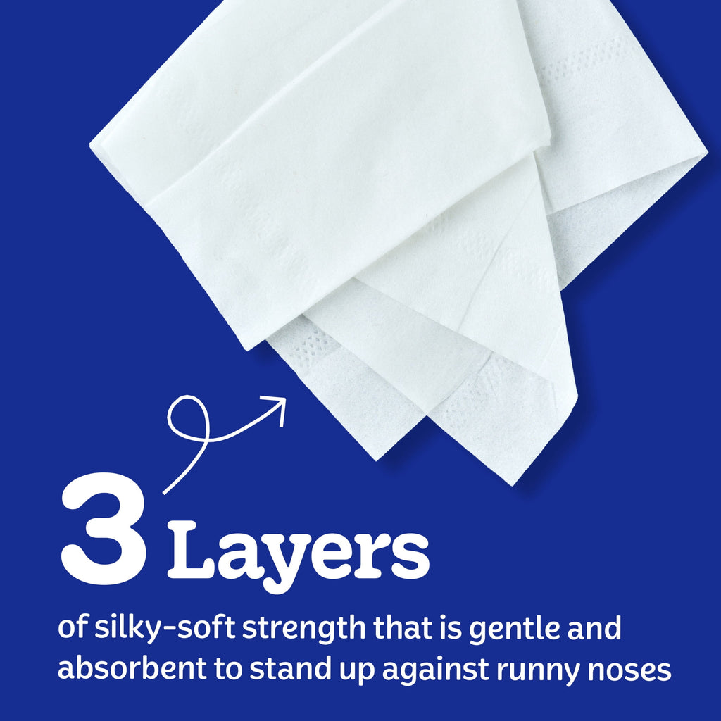 (3 pack) Kleenex Ultra Soft Facial Tissues, 6 Cube Boxes, 60 Tissues per Box, 3-Ply
